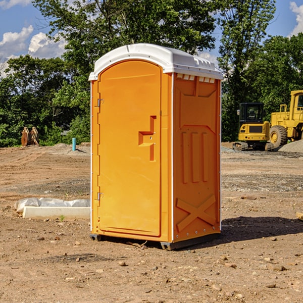 how often are the porta potties cleaned and serviced during a rental period in Hawkeye